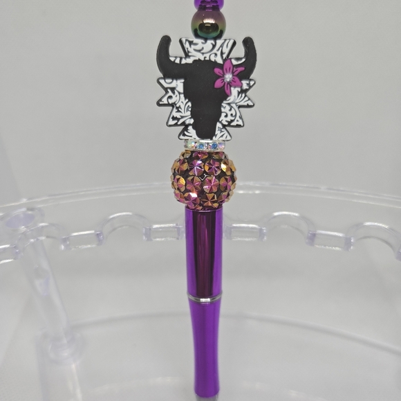 NWT Cute Highland Cows and Steer Bling and Beaded Pens- with Black Ink - Picture 4 of 4